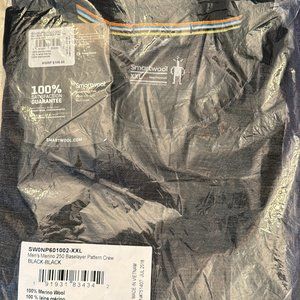 Smartwool Mens Merino 250 Baselayer Pattern Crew XXL Black-Black